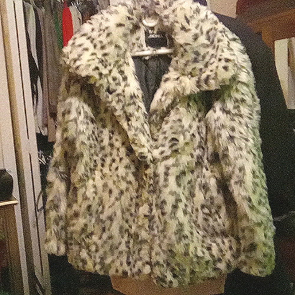 Faux black and white coat